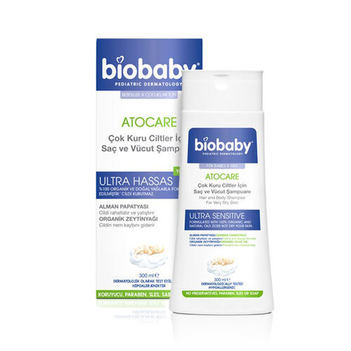 Biobaby Kuru ve Çok Kuru Ciltler İçin Saç ve Vücut Şampuanı 300 ml