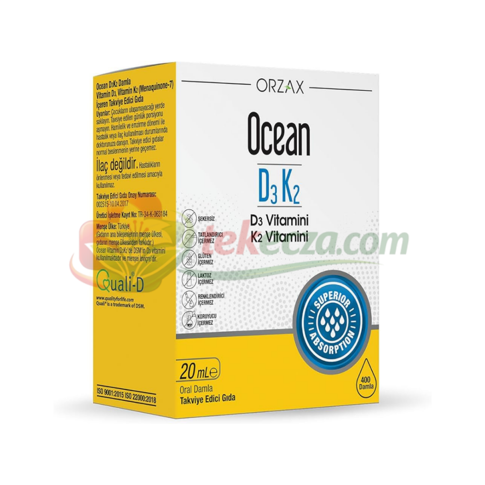Ocean D3K2 Takviyesi Damla 20 ml