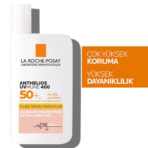 La Roche Posay Anthelios UVmune400 Invisible Fluid Tüm Cilt Tipleri İçin Renkli SPF50+ Yüz Güneş Kremi 50 ml
